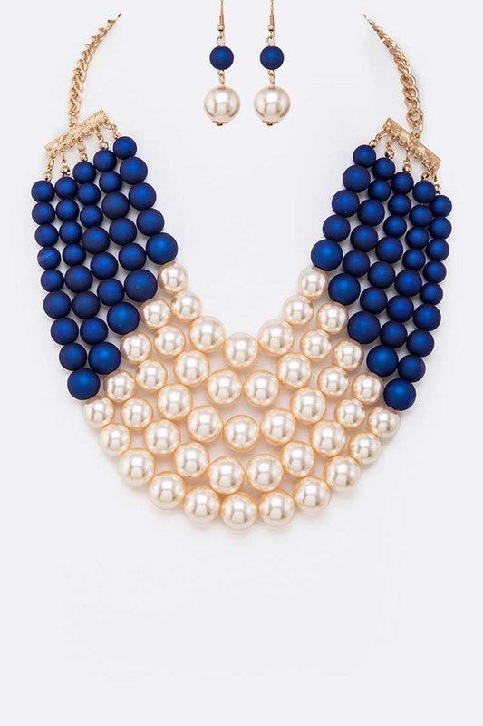 2 Tone Layered Pearls Strand Statement Necklace from My Pampered Life Seattle