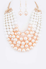 2 Tone Layered Pearls Strand Statement Necklace from My Pampered Life Seattle