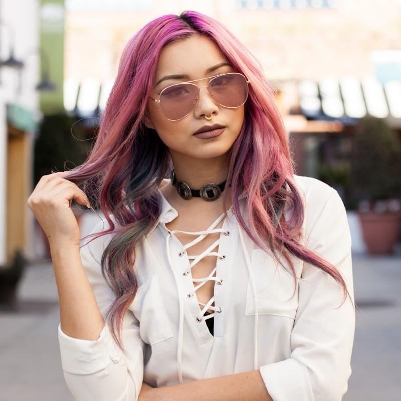 Modern Flat Lens Wire Metal Aviator Sunglasses A174 from zeroUV
