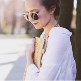 Large Premium Metal Aviator Sunglasses W/ Spring Temples 1377 from zeroUV