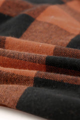 Brown Turn-down Collar Plaid Shirt Coat From MsDressly