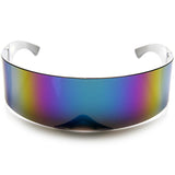 Futuristic Retro Mirror Wrap Around Shield Sunglasses 8762 from zeroUV