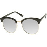 Women's Oversize Round Half Frame Flash Lens Sunglasses A388 from zeroUV