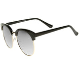 Women's Oversize Round Half Frame Flash Lens Sunglasses A388 from zeroUV