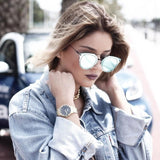Minimal Wire Inner Rim Flat Color Mirror Lens Sunglasses A361 from zeroUV