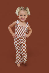 COPPER CHECKERS DREAM SMOCKED FLARE SET from DREAM BIG LITTLE CO
