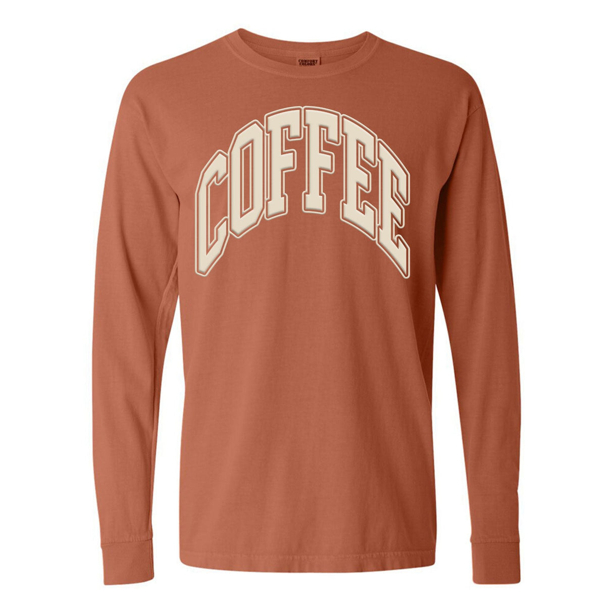 'Coffee' PUFF Long Sleeve T-Shirt from United Monograms