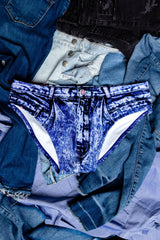 The Daytona Dong Sarong | Denim Print Swim Brief from Shinesty