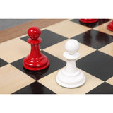 Leuchars Cook Staunton Chess Set- Chess Pieces Only-Ivory& Crimson Lacquer-4.5" From Royal Chess Mall