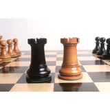 Original Staunton Chess Set- Chess Pieces Only- Lacquered Distress Antiqued Boxwood & Ebony- 4.5" King From Royal Chess Mall