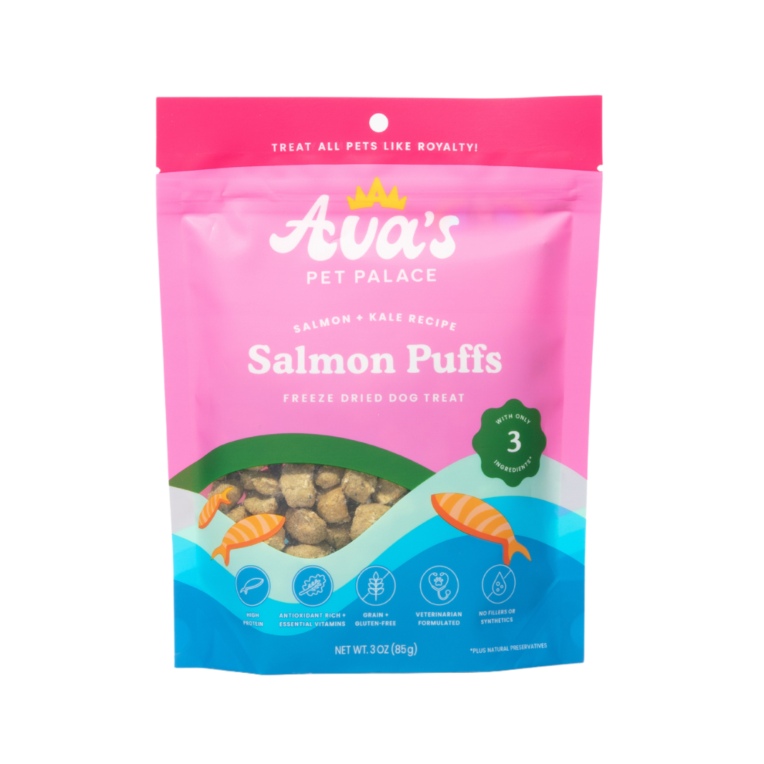 Freeze Dried Dog Treats - Salmon Puffs from Ava's Pet Palace