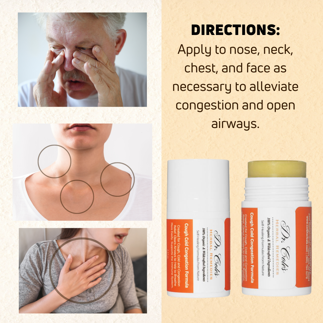 Cough Cold Congestion Balm Stick From Dr. Cole's Herbal Remedies