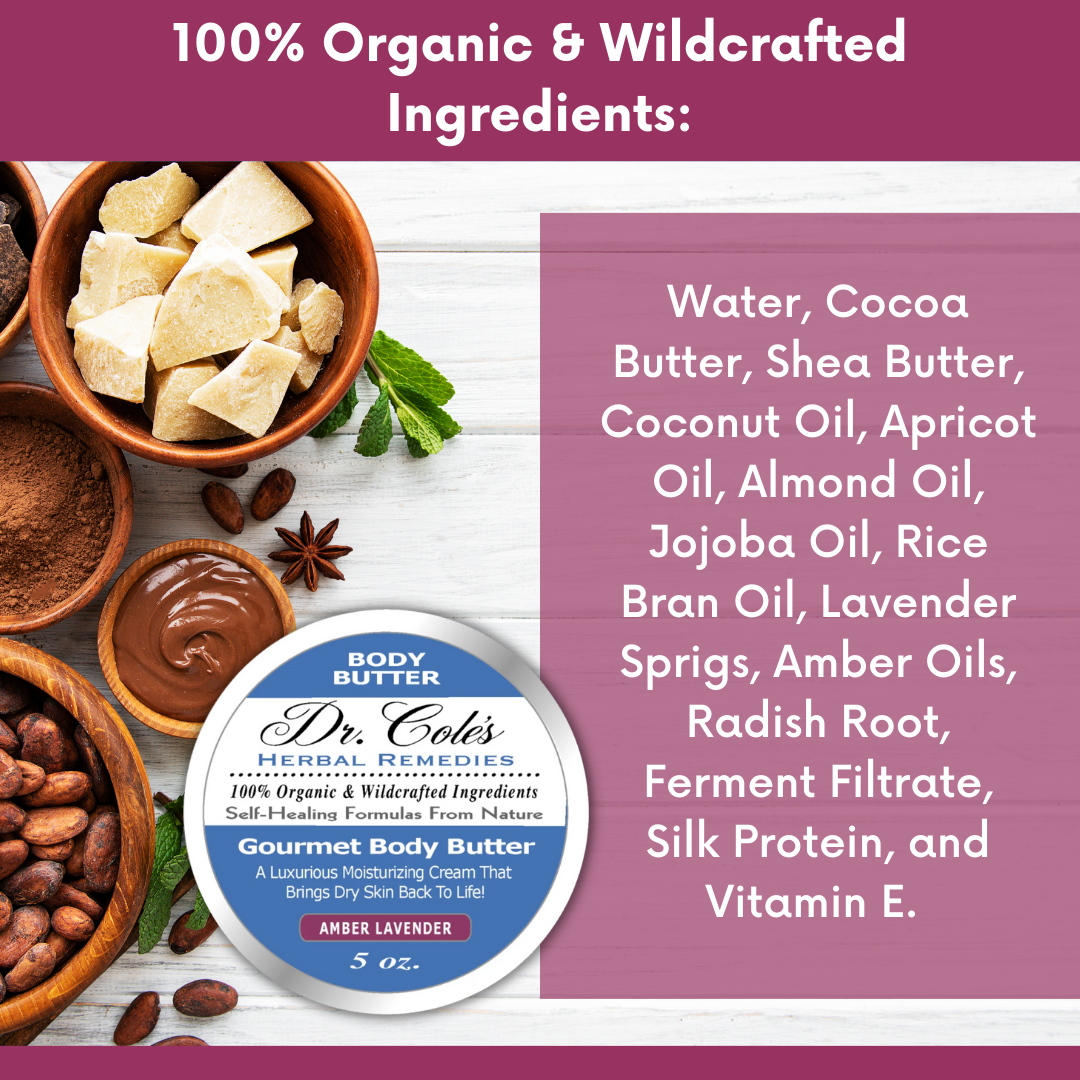 Dr. Cole's Gourmet Body Butter - AMBER LAVENDER From Dr. Cole's Herbal Remedies