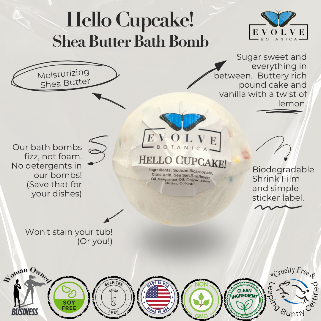 Bath Bomb - Hello Cupcake! from Evolve Botanica