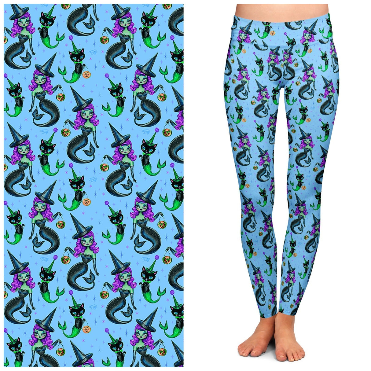 MerWitch & Her MerCat Leggings by Miss Fluff x Lipstick & Chrome From Quirks!