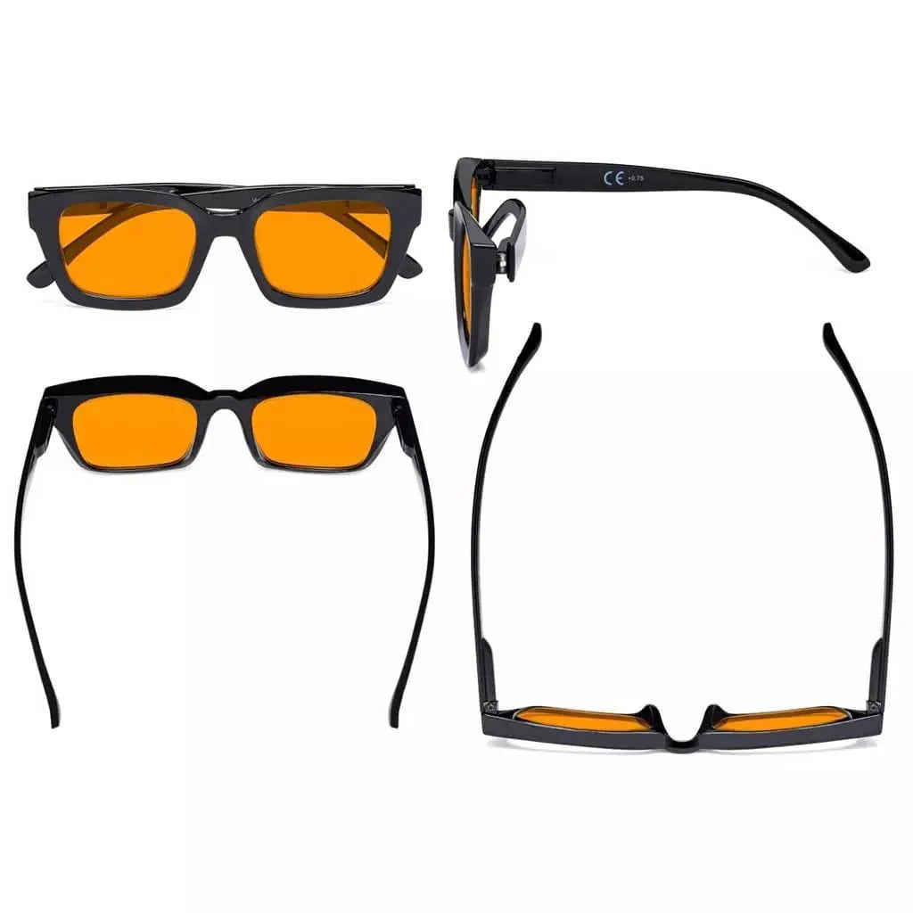 12 Pack Orange Tinted Stylish Blue Light Blocking Reading Glasses DS9106 from eyekeeper.com