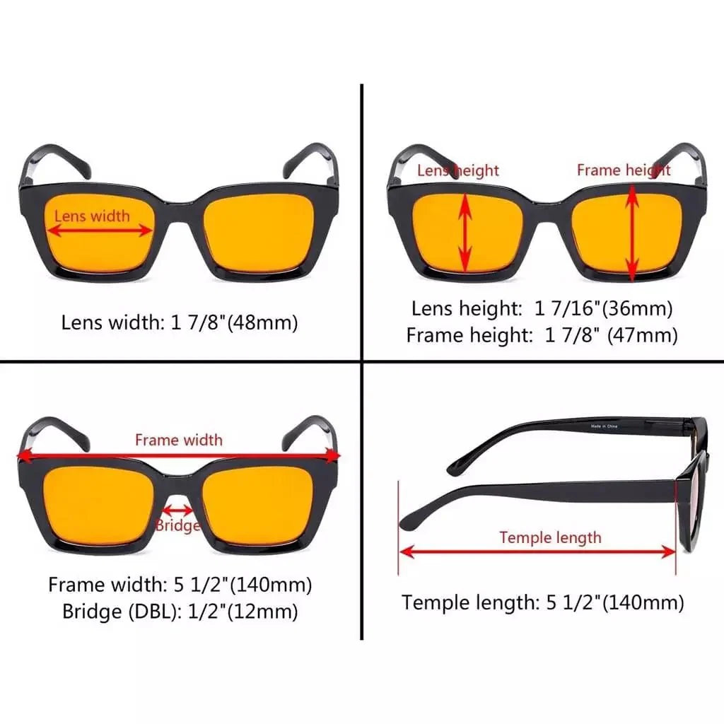 12 Pack Orange Tinted Stylish Blue Light Blocking Reading Glasses DS9106 from eyekeeper.com