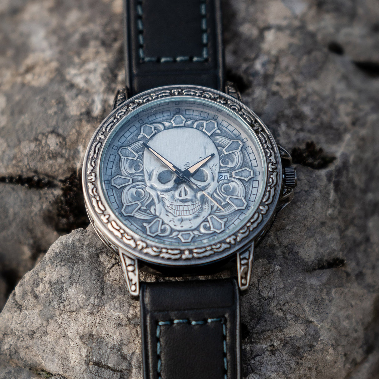 Carved Skull 3D Unisex Watch from Zapps Clothing