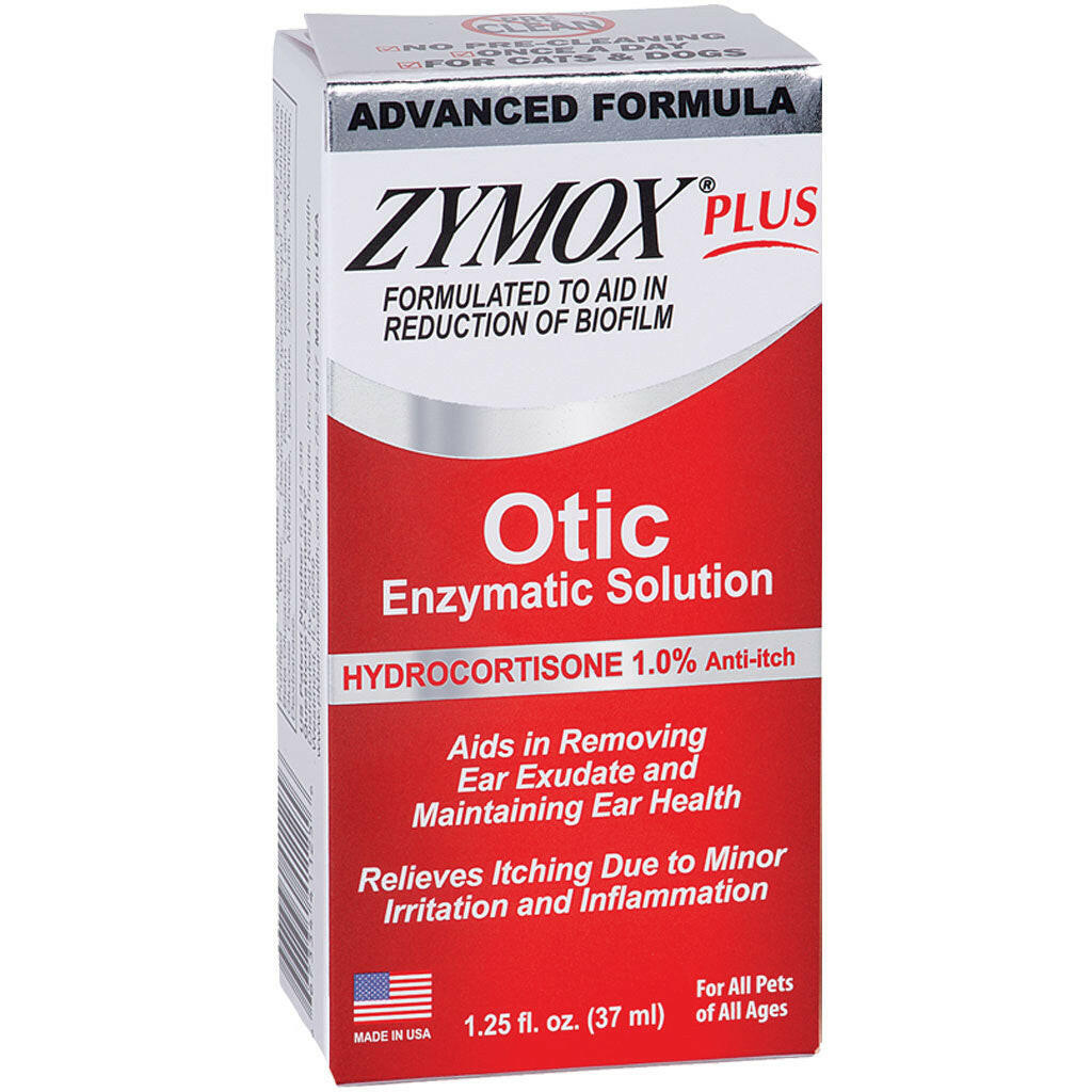 ZYMOX Plus Advanced Otic Enzymatic Solution With 1% Hydrocortisone (1.25 oz) from HardyPaw