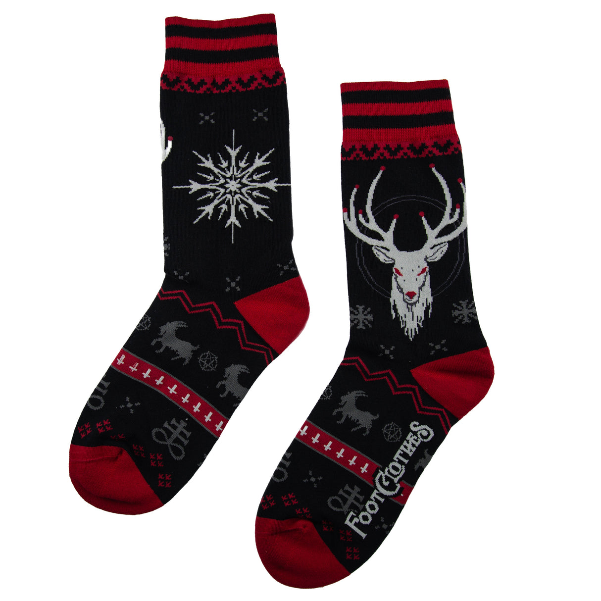 Beelzebuck Ugly Xmas Sweater Crew Socks from FootClothes