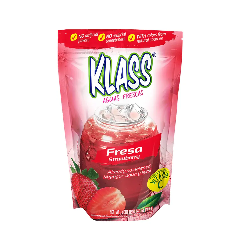 Klass Listo Fresa Drink Mix Powder 14.1 oz 18 pack from Mexmax INC.