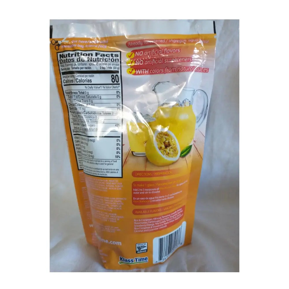 Klass Listo Maracuya (Passion Fruit) Drink Mix Powder 14.1 oz from Mexmax INC.