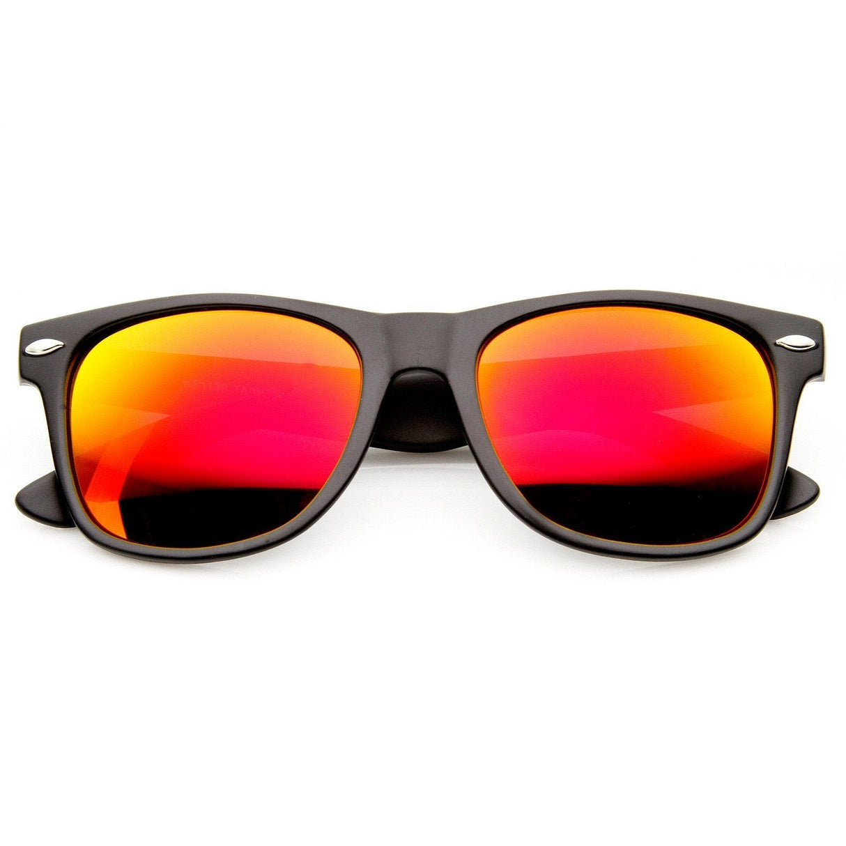 Flat Matte Black Mirrored Polarized Lens Horned Rim Sunglasses 8030 from zeroUV