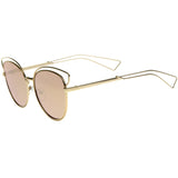 Women's Modern Flat Lens Cat Eye Metal Sunglasses A323 from zeroUV