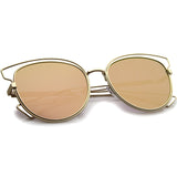 Women's Modern Flat Lens Cat Eye Metal Sunglasses A323 from zeroUV
