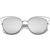 Women's Modern Flat Lens Cat Eye Metal Sunglasses A323 from zeroUV