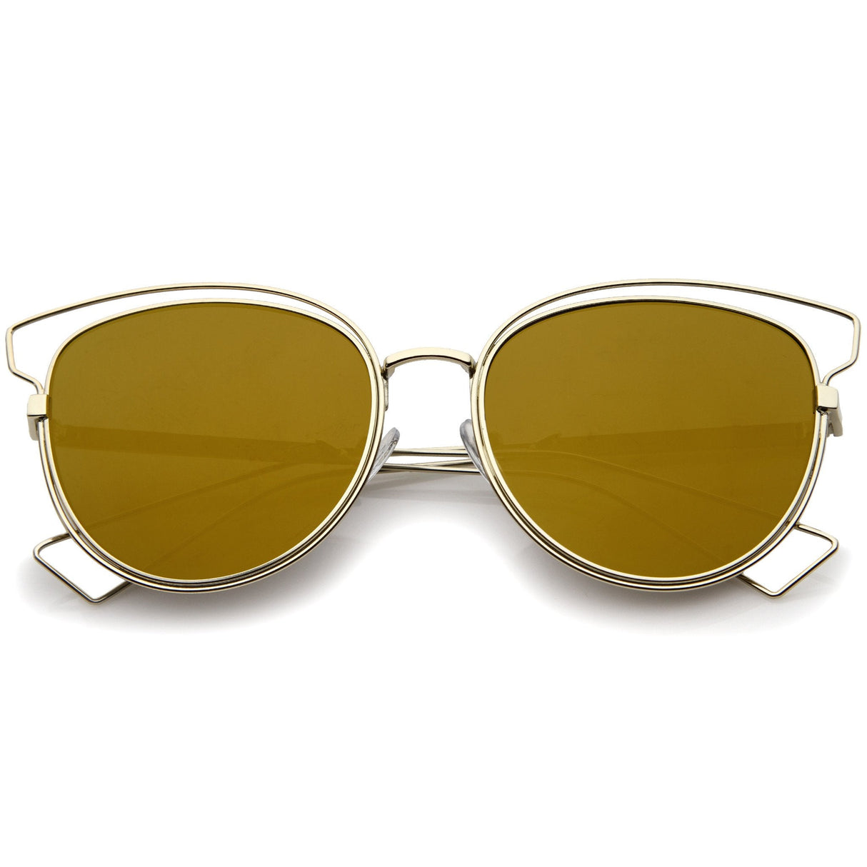 Women's Modern Flat Lens Cat Eye Metal Sunglasses A323 from zeroUV