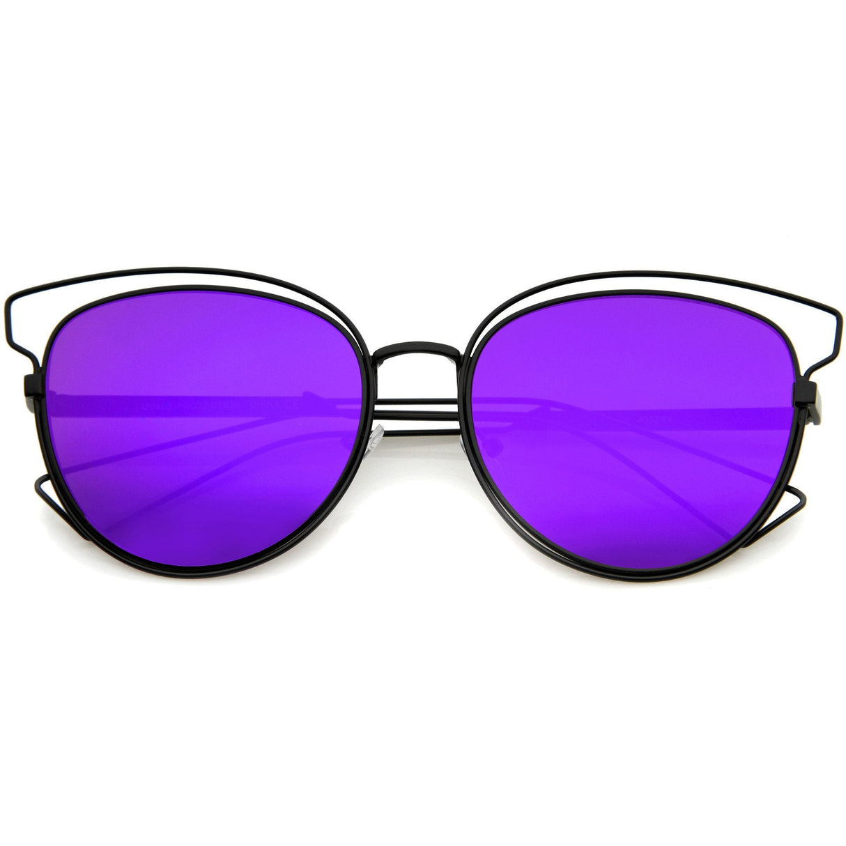 Women's Modern Flat Lens Cat Eye Metal Sunglasses A323 from zeroUV