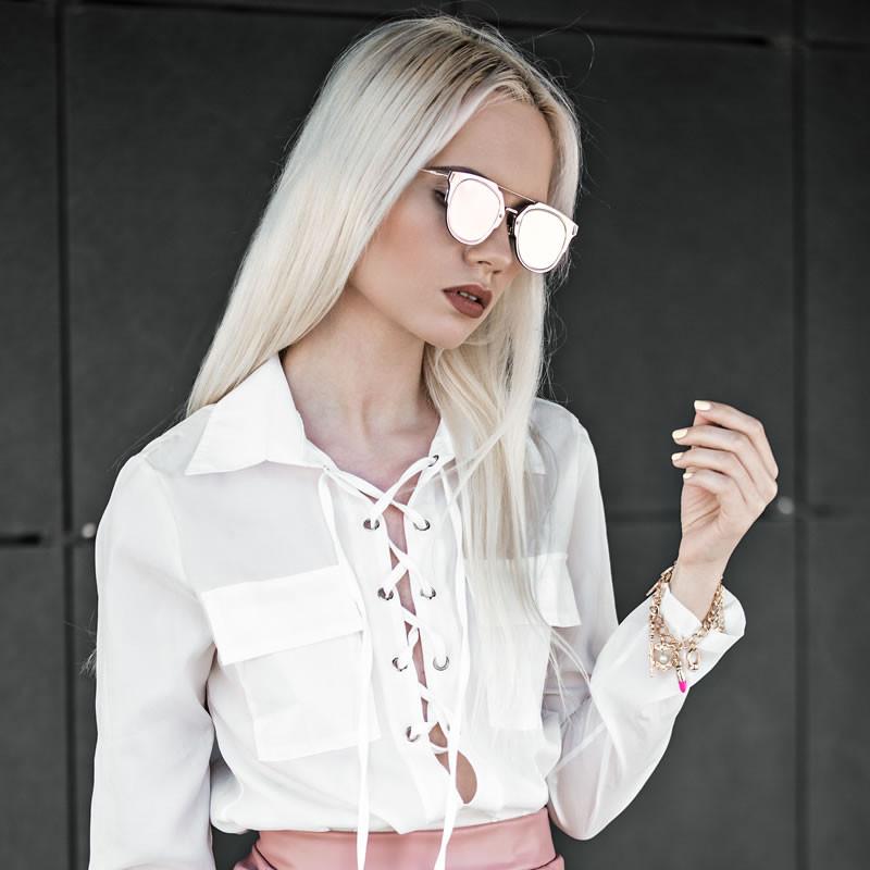 Minimal Wire Inner Rim Flat Color Mirror Lens Sunglasses A361 from zeroUV