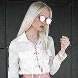 Minimal Wire Inner Rim Flat Color Mirror Lens Sunglasses A361 from zeroUV
