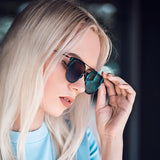 Minimal Wire Inner Rim Flat Color Mirror Lens Sunglasses A361 from zeroUV