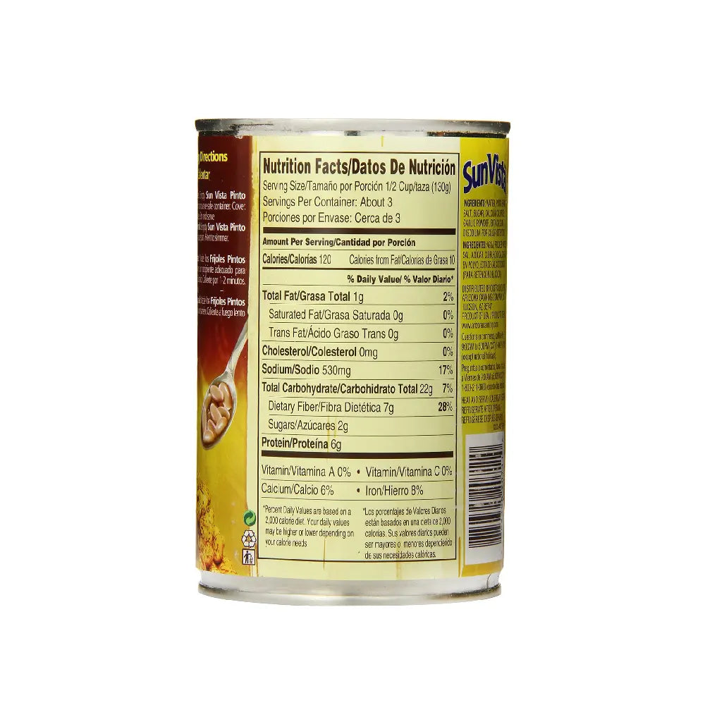 Sunvista Pinto Beans 12 units of 15 oz cans from Mexmax INC.