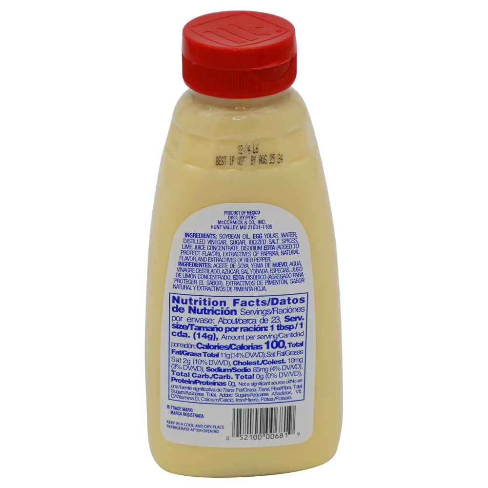 McCormick Mayonnaise Squeeze with Lime 6 units (10.3 oz/unit) From Mexmax INC.