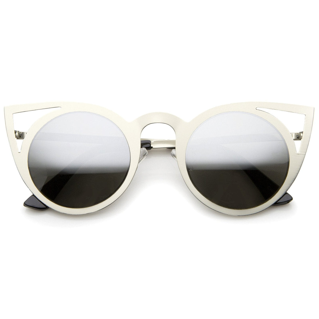 Women's Laser Cut Round Metal Mirror Lens Sunglasses A102 from zeroUV