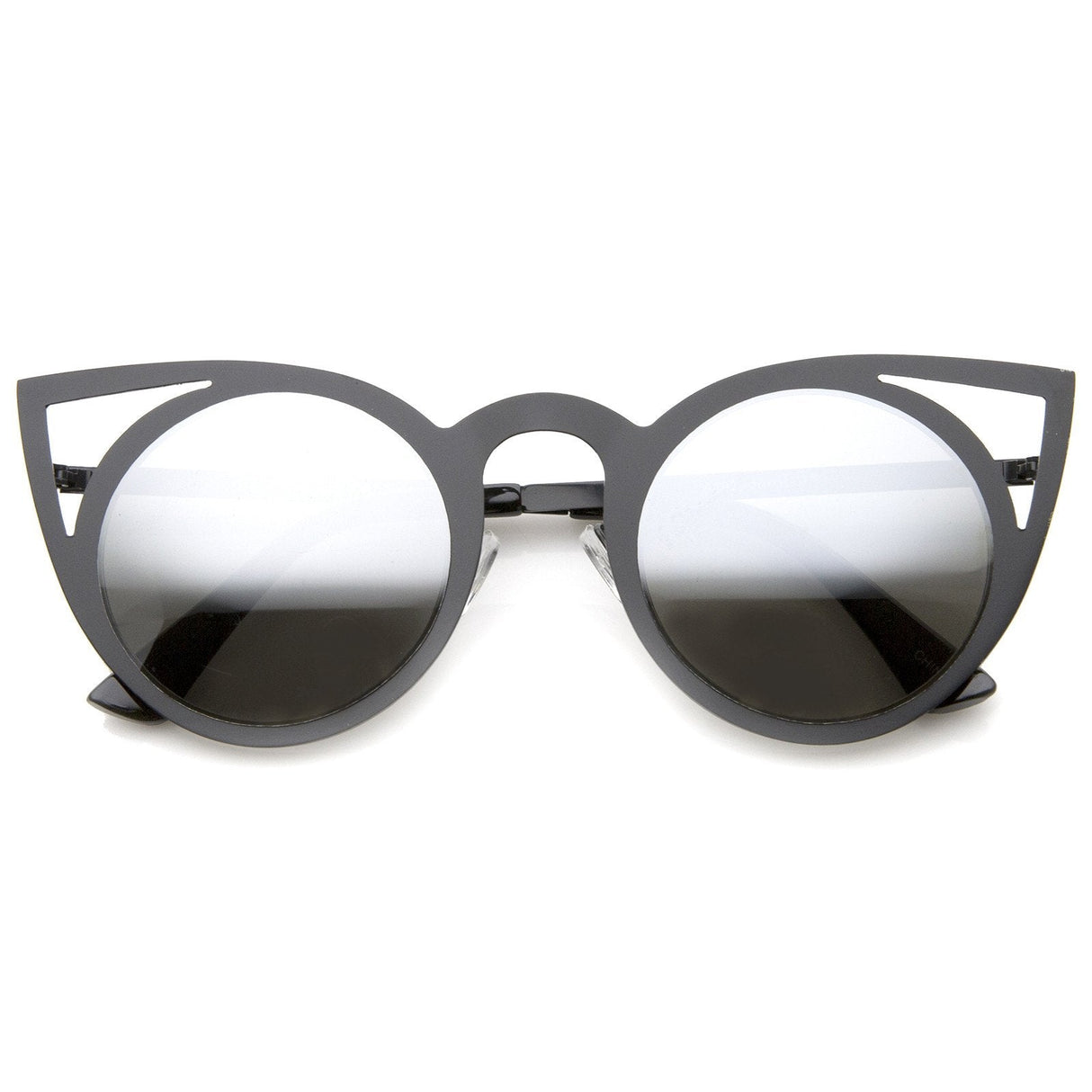 Women's Laser Cut Round Metal Mirror Lens Sunglasses A102 from zeroUV