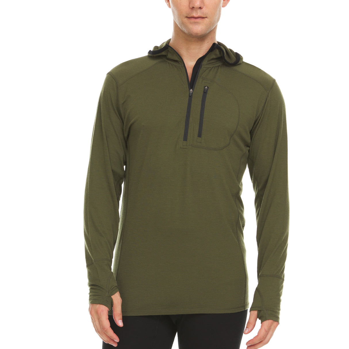 Microweight - Men's Wool 1/4 Zip Sun Hoodie Woolverino from Minus33 Merino Wool Clothing