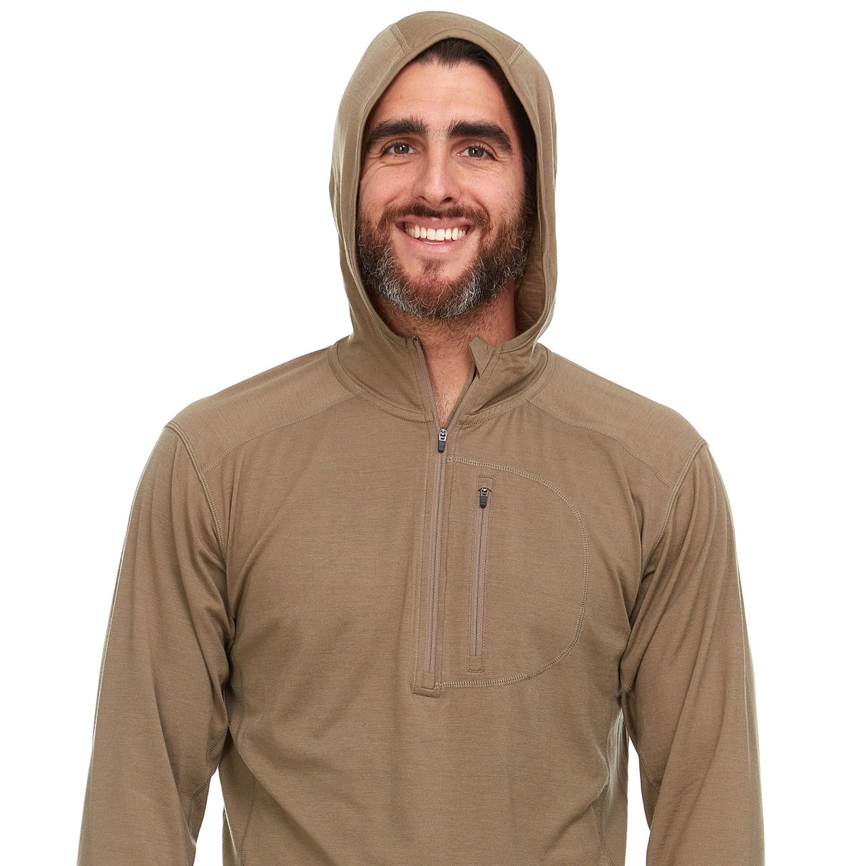 Microweight - Men's Wool 1/4 Zip Sun Hoodie Woolverino from Minus33 Merino Wool Clothing
