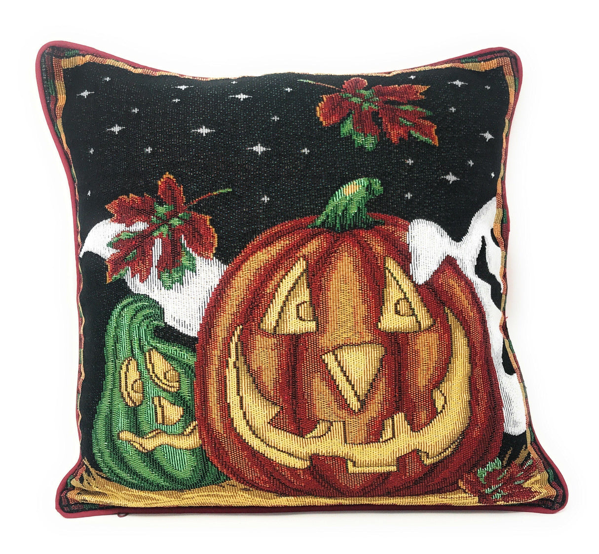 DaDa Bedding Set of 4 Pieces - Autumn Harvest Halloween & Christmas Ornaments Holiday Tapestry Throw Pillow Covers Bundle Pack - 16" x 16" from DaDalogy Bedding Collection