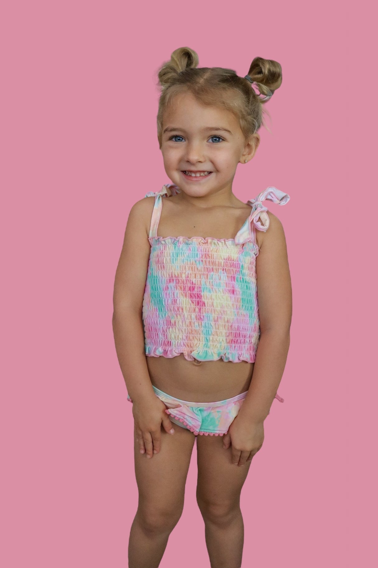 RAINBOW CLOUDS DREAM SMOCKED TANKINI TWO PIECE SWIM SUIT from DREAM BIG LITTLE CO