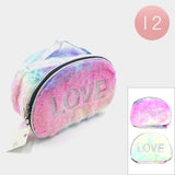 12PCS - Love Message Faux Fur Pouch Bags from Madeline Love