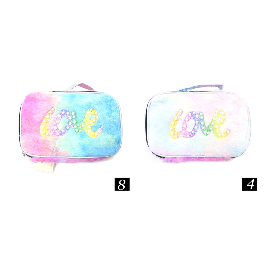 12PCS - Love Message Faux Fur Pouch Bags from Madeline Love
