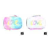 12PCS - Love Message Faux Fur Pouch Bags from Madeline Love