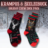 Krampus & Beelzebuck Holiday Crew Sock Pack  | 2 Designs from FootClothes