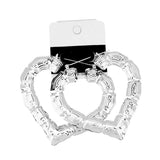 12Pairs- Medium Metal Bamboo Heart Pin Catch Earrings from Madeline Love
