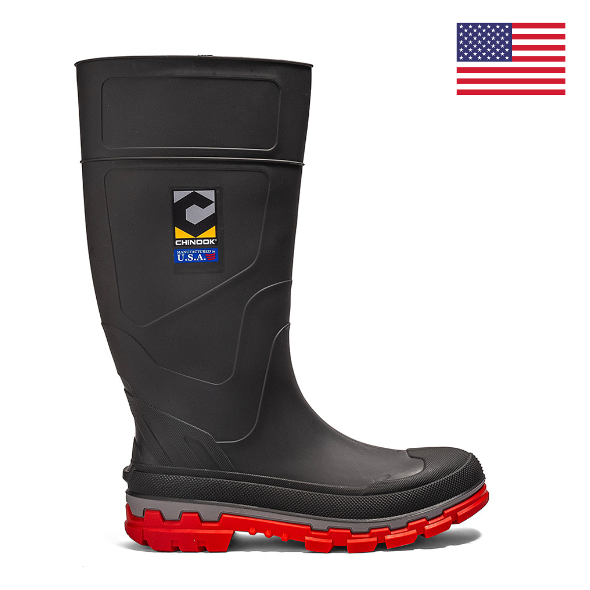 Kickaxe 15" Waterproof Rubber Boot - Grey/Orange From Chinook Footwear
