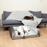 PupChill™ Cooling Bolster Dog Bed + Waterproof Blanket Bundle - Arctic Grey from Paw.com